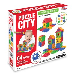 Dede Eğitici Puzzle City 3D Yapı Ve Tasarım Blokları 64 Parça - 4