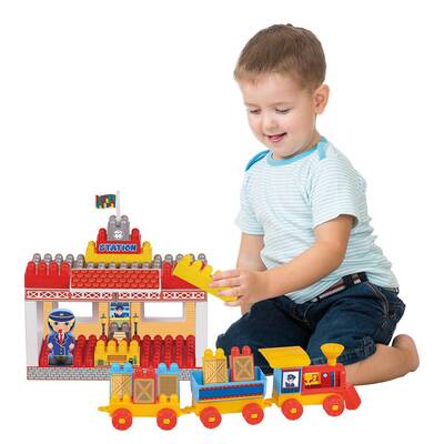 Dede Toys Eğitici Blok Temalı Raylı Tren Set 61 Parça - 2
