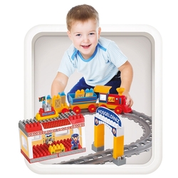 Dede Toys Eğitici Blok Temalı Raylı Tren Set 61 Parça - 4