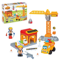Dede Toys - Dede Toys Eğitici İnşaat Bloklar Vinç Seti 44 Parça