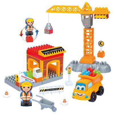 Dede Toys Eğitici İnşaat Bloklar Vinç Seti 44 Parça - 3