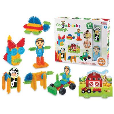 Dede Toys Eğitici Kaktüs Bloklar Çiftlik 75 Parça 03312 - 1