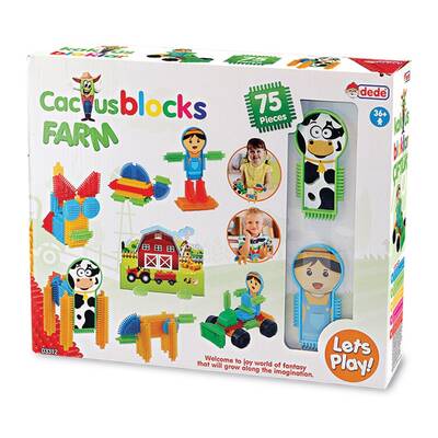Dede Toys Eğitici Kaktüs Bloklar Çiftlik 75 Parça 03312 - 2