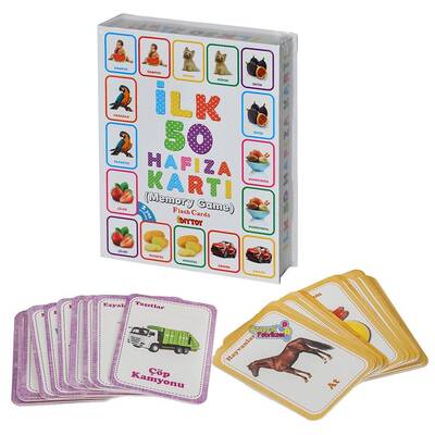 Dıy Toy Eğitici İlk 50 Hafıza Kartı Memory Game Flash Cards - 1