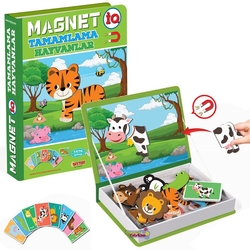 Dıy Toy Eğitici Magnet IQ Hayvanlar Tamamlama Kartları Manyetik Puzzle - Dıy Toy