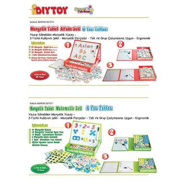 Dıy Toy Eğitici Manyetik Tablet Alfabe Seti ve Yazı Tahtası - 3