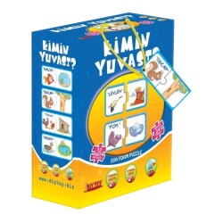Dıy Toy Eğitici Puzzle 3'lü Set Kimin Yuvası Kimin Yavrusu Nerede? 58 Parça - Dıy Toy