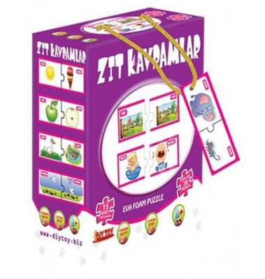 Diy Toy Eğitici Zıt Kavramlar Eşleştirme Çocuk Oyunu Eva 30 Parça - 1