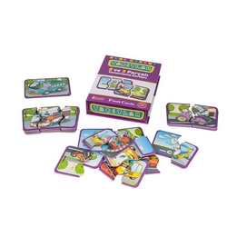 Dıy Toy Flash Card Taşıtlar 2 ve 3 Parçalı Tamamlama Kartları (40 Parça) - 2
