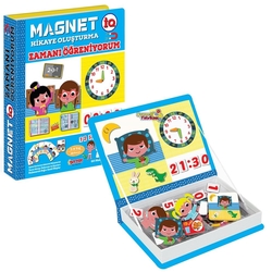 Dıy Toy Magnet-İQ Hikaye Oluşturma Zamanı Öğreniyorum 69 Parça - Dıy Toy