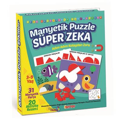 Dıy Toy Manyetik Puzzle Süper Zeka Oyunu Kolaydan Zora 3-9 Yaş - 2