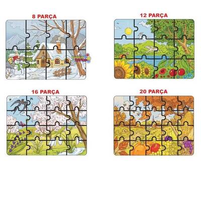 Dıy Toy Mevsimler Süper Renkli Eva Çocuk Puzzle 24 Parça) 4'Lü - 2