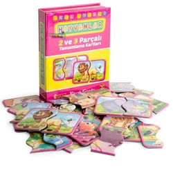 Dıy Toy Okul Öncesi Hayvanlar Eşleştirme Kartları 2 ve 3 Parçalı (40 Parça) - 3