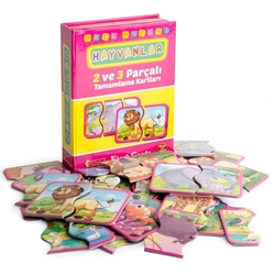 Dıy Toy Okul Öncesi Hayvanlar Eşleştirme Kartları 2 ve 3 Parçalı (40 Parça) - 4