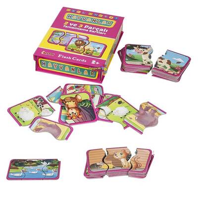 Dıy Toy Okul Öncesi Hayvanlar Eşleştirme Kartları 2 ve 3 Parçalı (40 Parça) - 5