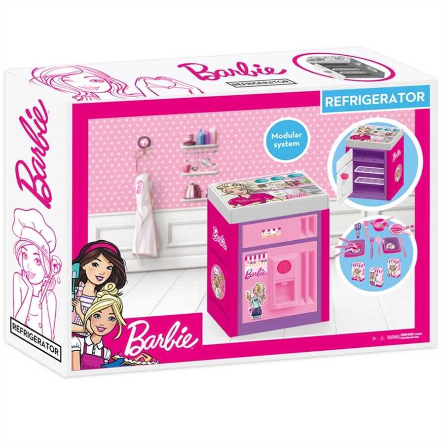 Dolu Oyuncak Barbie Buzdolabı Sesli Aksesuarlı