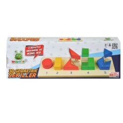 Eğitici Ahşap 3D Yapboz Geometrik Şekiller Bultak Beşli Geometrik Şekiller - Woodoy-Karsan Ahşap
