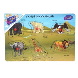 Eğitici Ahşap Tutmalı Vahşi Hayvanlar - PlayWood-Onyıl