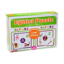 Eğitici Eğlenceli Çark Puzzle Alfabe Oyna Öğren 3+Yaş - Dıy Toy