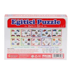 Eğitici Eğlenceli Çark Puzzle Hayvanlar Taşıtlar 2'li Süper Set 3+ Yaş - 2