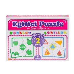 Eğitici Eğlenceli Çark Puzzle Renkler Şekiller Süper Set 3+Yaş - Dıy Toy
