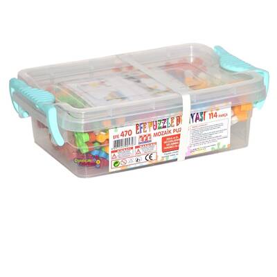 Eğitici Mozaik Puzzle Küçük Boy 80 Parça Plastik Kutuda - 1