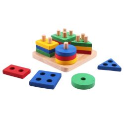 Eğitici Oyuncak Ahşap Geometrik Tik Tak Bultaklar - Oem