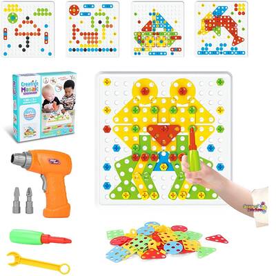 Eğitici Oyuncak Creative Mosaic Pilli Matkaplı Puzzle 3D 138 Parça Set - 1