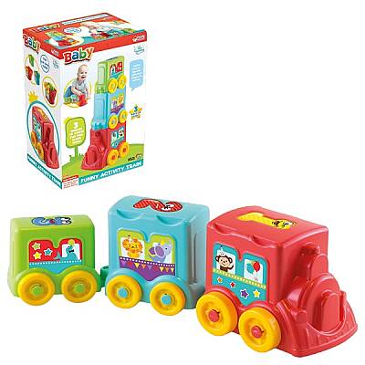 Eğlenceli Aktivite Treni 3 Vagonlu Birleştirilebilir Eğitici Bebek Oyuncağı - 1