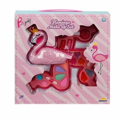 Flamingo Şekilli Sürünebilir Oyuncak Makyaj Güzellik Seti 3 Katlı - 1