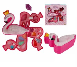 Flamingo Şekilli Sürünebilir Oyuncak Makyaj Güzellik Seti 3 Katlı - 2