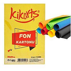 Fon Kartonu 100 gr 25x35 10'lu Karışık Renkler - Kika