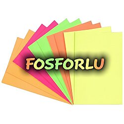 Fosforlu Fon Kartonu 50x70 4 Renk Asorti 100 Adet - Kika