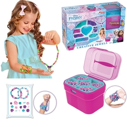 Frozen Oyuncak Boncuk Takı Tasarlama Atölyesi Sepetli - Dede Toys