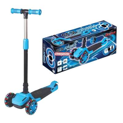 Furkan Toys Cool Wheels Tulpar Işıklı Katlanır Scooter Mavi 59359 - 1