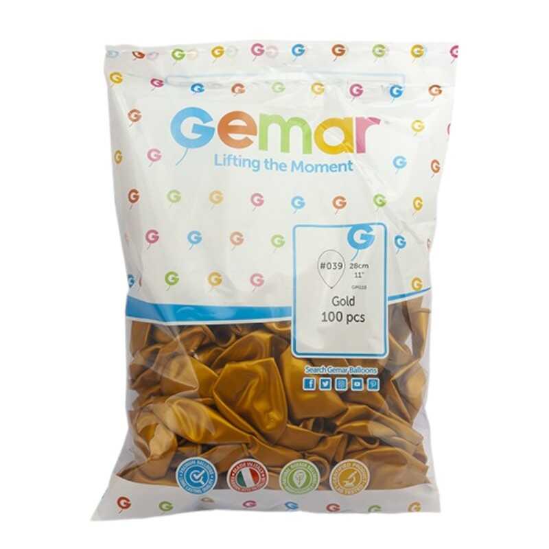 Gemar Metalik Balon Altın Renk 100 Adet