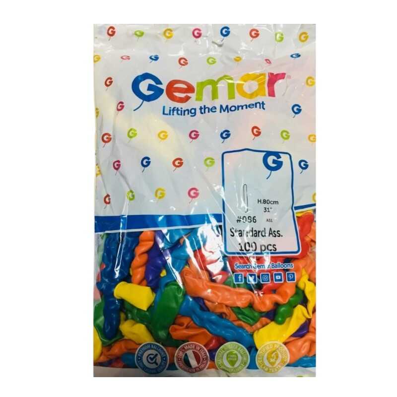 Gemar Spiral Balon Karışık Renk 100 Adet