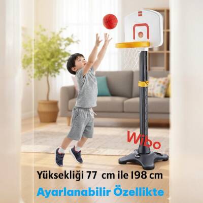 Güçlü Dev Ayaklı Süper Basketbol Potası Ayarlanabilir Boy 198 Cm - 1
