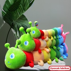 Halley Oyuncak Renkli Peluş Tırtıl Yastık 75 Cm - Halley Oyuncak