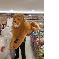 Halley Peluş Oyuncak Yatan Büyük Lion Aslan 110 Cm - Halley Oyuncak