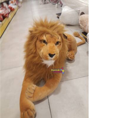 Halley Peluş Oyuncak Yatan Büyük Lion Aslan 100 Cm - 2