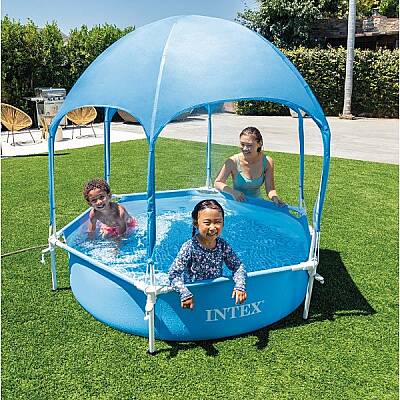 Intex 28209 Gölgelikli Çocuk Prefabrik Havuz 183cm x 183cm x 38 Cm - 1