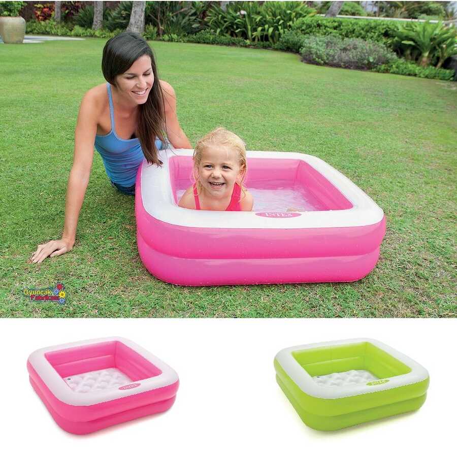 İntex 57100 Mini Kare Havuz 85x85x23 Cm (şişme Tabanlı)