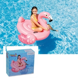 İntex 57558 Pembe Şişme Flamingo Binici-Tutmaçlı Ada 142x137x97 cm - 1