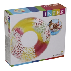 İntex - İntex 58263 Tutmaçlı Transparan Çiçekli Simit 97 Cm