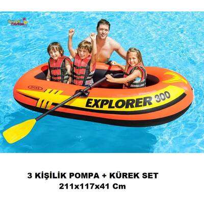 İntex 58332 Explorer 300 Şişme Bot Set 300 Pompa+Kürek - 2