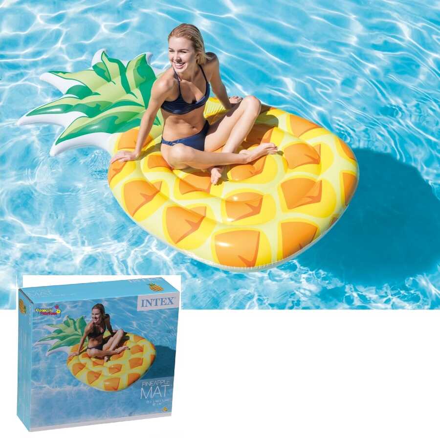 Intex 58761 Ananas Desenli Sisme Deniz Havuz Yatagi Ada 216x124 Cm Deniz Havuz Yataklari Intex