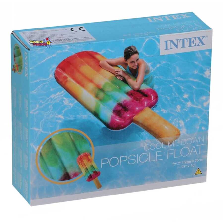 intex 58766 Şişme Renkli Buz Dondurma Yatak 191x76 Cm Deniz &amp; Havuz