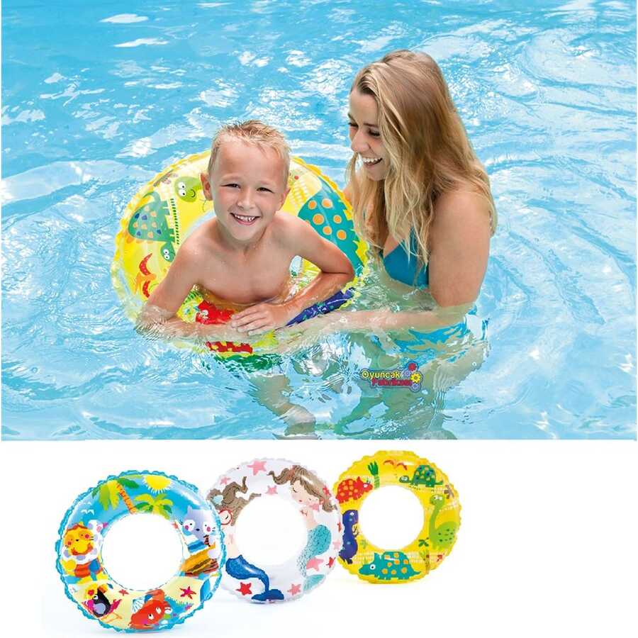 İntex 59242 Şeffaf Baskılı Simit 61 Cm