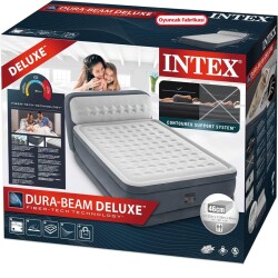 Intex 64448 Queen Dura-Beam Elektrikli Peluş Başlıklı Çift Kişilik Şişme Yatak - 2